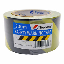 Topsoon Caution Tape Yellow Black Stripes Barricade Tape - 2.75 W X 656 Ft L