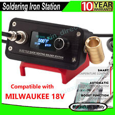 Oled Digital Display Cordless Soldering Iron Station For Milwaukee 18v Battery