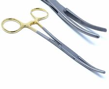Gold Handle Kelly Hemostat Forceps 5.5 Curved Premium Stainless Steel
