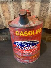 Vintage Delphos Galvanized One Gallon Red Gas Can