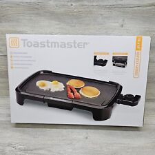 Toastmaster 10in X 16in Electric Nonstick Flat Top Griddle With Drip Tray Black