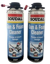 2 X Cans Soudal Gun Foam Cleaner - Spray Can