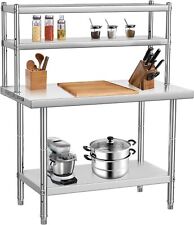Stainless Steel Commercial Kitchen Prep Table With Double Overshelf- Bbq Table