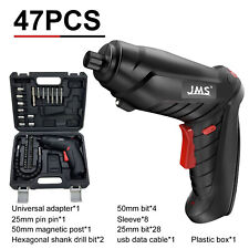 Rechargeable Cordless Electric Screwdriver Power Tool Screwgun Drill 47pcs Set