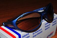 Uvex S1624 Bandit Safety Eyewear Glass Wrap Around Blue Frame Mirror Lens Usa