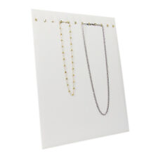White Faux Leather 12 Hook Necklace Chain Jewelry Display Holder Easel Stand Usa