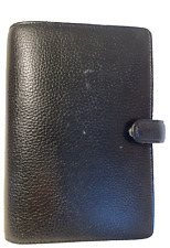 Filofax Personal Finsbury Style Black Italian Leather Pocket Organizer 6 Hole