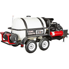 Northstar Hot Water Commercial Pressure Washer Trailer With 2 Wands 4000 Psi