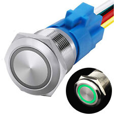 Nofuel 19mm Waterproof Latch Onoff Push Button Switch Green Led 12v