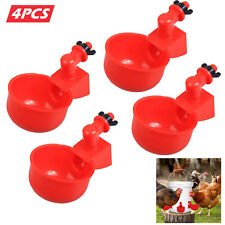 Automatic Water Cups Poultry Drinker Waterer Chicken Duck Quail Drinking 4pcs