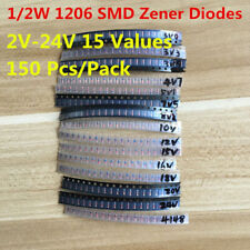 150pc 15 Values 0.5w 12w 2v-24v 1206 Smd Zener Diode Diodes Assorted Kit Ll34