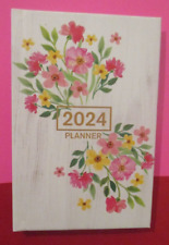 2024 Weekly Pocket Book Planner Appointments - Pink Red Flower - 6x4 Contacts