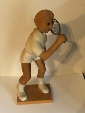 Vintage Romer 11 Carved Wood Male Tennis Player Made In Italy