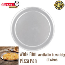 18 Gauge Aluminum Standard Weight Wide Rim Pizza Pan Round Baking Tray Silver Us