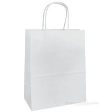 White Kraft Paper Bags 8x4.75x10.25 100ct
