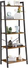 Ladder Shelf Industrial 5 Tier Bookshelf Standing Bookcase Multifunctional Op