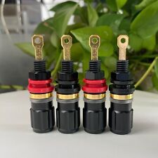 4pcs Eizz Speaker Terminal Binding Post Gold Plated Copper Banana Plug Connector