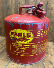 Vintage Eagle Red Metal Safety Gas Can 5 Gallons