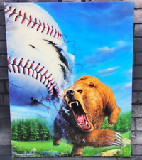 1991 Vtg Mead Portfolio 3-hole Ring Binder Folder 33190 Baseball Grizzly Bear