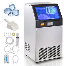Vevor 100lbs24h Commercial Ice Maker Undercounter Ice Cube Machine 33lb Storage