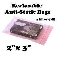 2 X 3 Reclosable Anti Static Pink 2 Or 4-mil Zip Seal Heavy-duty Top Lock Bags