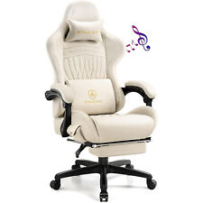Chair Computer Gaming Chair Leather Ivory 20.1d X 18.1w X 50h Solid Back