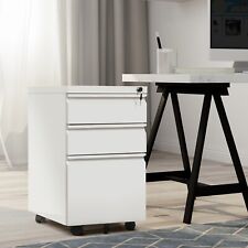 Metal 3-drawer File Cabients Home Office Filing Storage Cabinets On Wheelslock