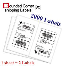 2000 Half Sheet Shipping Labels 8.5x5.5 Self Adhesive Round Corner For Paypal