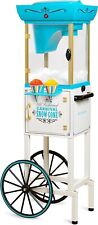 Snow Cone Shaved Ice Machine - Retro Cart Slushie Machine Makes 48 Icy
