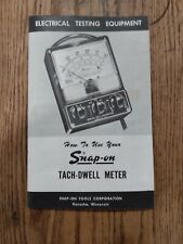 Vintage Snap-on 1964 Tach Dwell Meter Mt-715 Instruction Manual Only