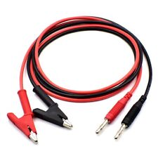 2pcs 4mm Banana Plug To Alligator Clip Test Lead Wire Cable Set 14awg 3 Feet