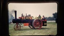 An17 Vintage 35mm Slide Transparency Photo Men Riding Steam Engine Tractor