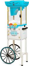 Snow Cone Shaved Ice Machine Retro Cart Slushie Machine Makes 48 Icy Treats