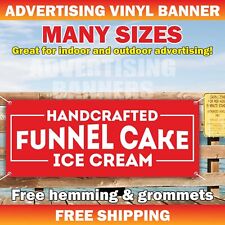 Handcrafted Funnel Cake Advertising Banner Vinyl Mesh Sign Ice Cream Pie Pasty