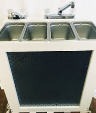 Portable Concession Sink 4 Compartment Sink - Black Free 30 Day Returns