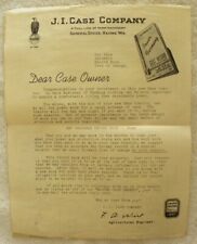 Original J.i. Case Letter To Customers New Tractor Purchase Free Record Book