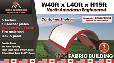40x40x15 Shipping Container Canopy Double Truss 23oz Pvc Fabric Building Shelter