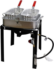 Commercial Grade Propane Gas Dual Basket Outdoor Fryer 18 Qt Deep Fry Fish Wings