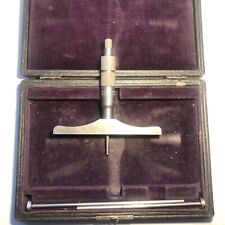 Brown Sharpe No. 607 Depth Micrometer Gauge Gage Machinist Tool 0-3 W Box