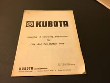 Original Kubota Tractor Assembly And Operating Instructions 1 And 2 Bottom Plow