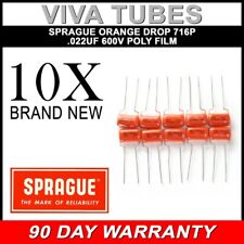 Lot Of 10 New Sprague 716p Orange Drop .022uf 600v 5 Poly Film Capacitors