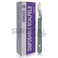5 Pcs Dermaplaning Scalpel Blade Number 10 With Disposable Bp Plastic Handle