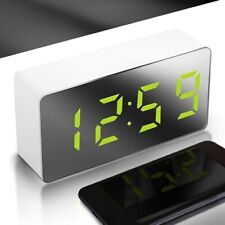 Mirror Led Alarm Clock Night Light Thermometer Digital Clock With .v