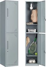 Metal Locker Steel Storage Cabinet With 2 Doors For Office School Gym Employees