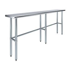 14 In. X 84 In. Open Base Stainless Steel Work Table Residential Commercial