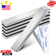 Strong Magnet Strips Heavy Duty - Rare Earth Magnets With Adhesive - Pack Of 6