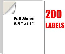 8-12 X 11 Full Sheet Shipping Address Labels Self Adhesive 200 Labels 5165