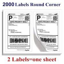 Rounded Corner 2000 8.5 X 5.5 Half Sheet Shipping Labels Self Adhesive