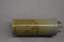 Western Electric Nos 2 X 1000 Uf 15 Vdc Electrolytic Can Capacitor Tested