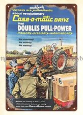 1960s Rare J. I. Case Tractor Case-o-matic Drive Pull-power Metal Tin Sign